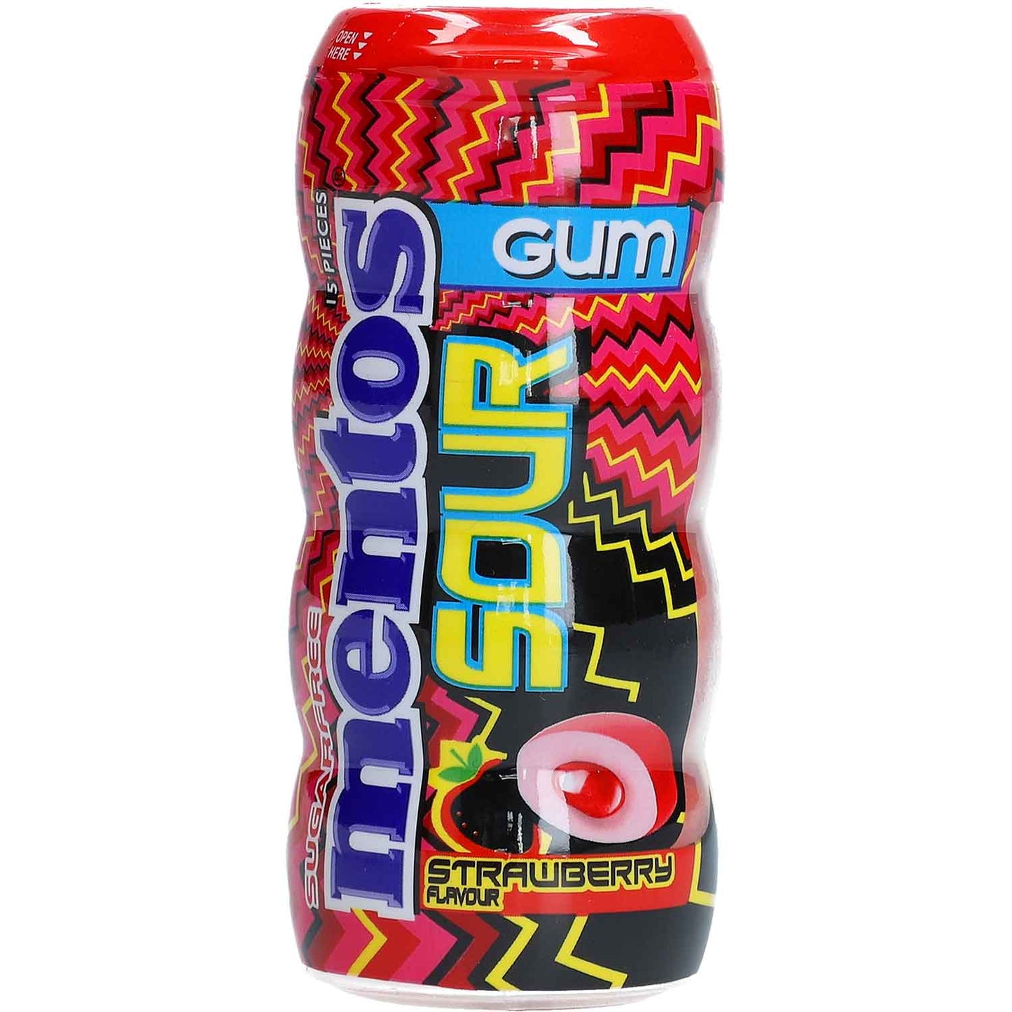 mentos Gum Sour Strawberry zuckerfrei 30 g
