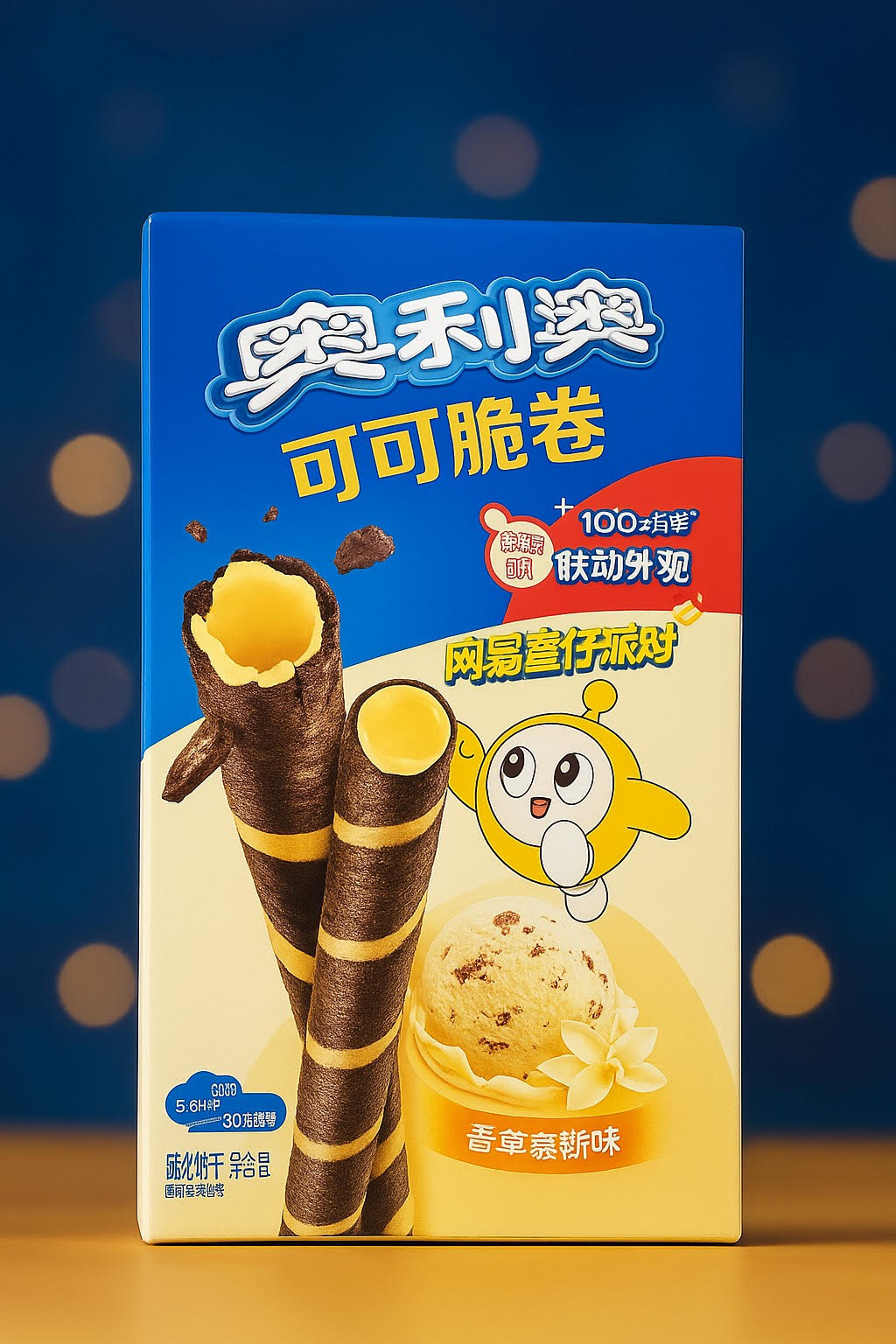 Oreo Kakao Knusperrollen - Vanille 50g china