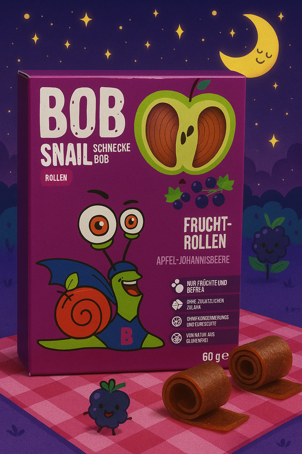 BOB Snail Schnecke Frucht Rollen Apfel-Johanisbeeren 60 g polen