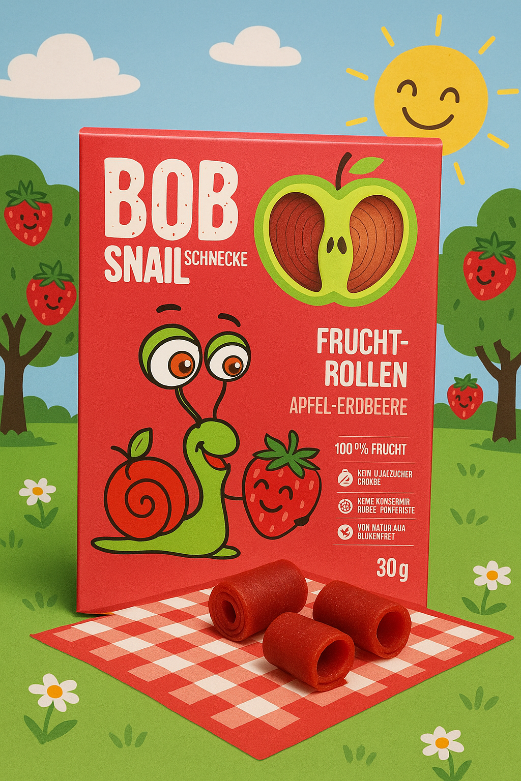Apfelsnack - Erdbeere 60g BOB SCHNECKE Polen