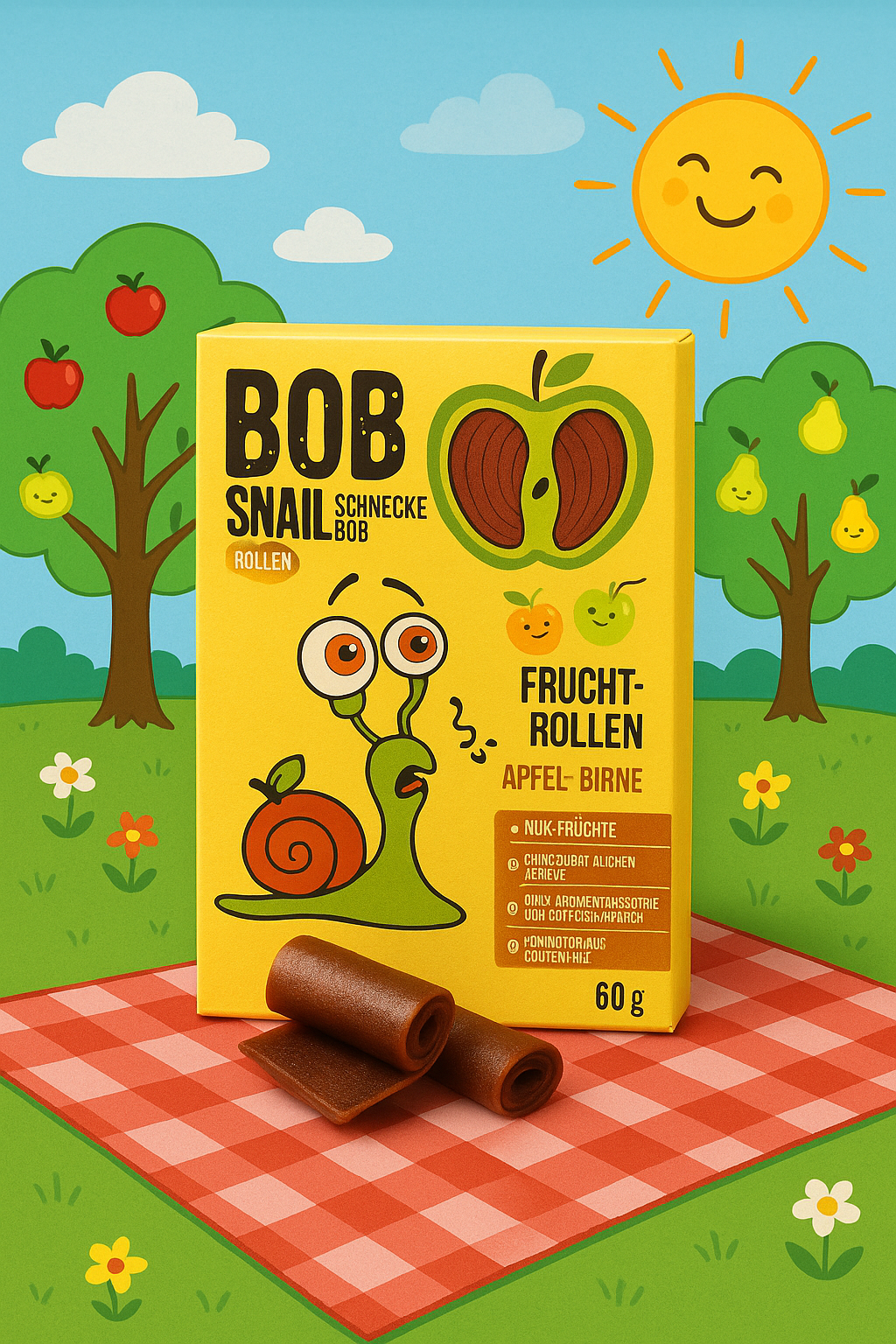 Apfelsnack - Birne 60g BOB SCHNECKE Ohne Zusätzlichen Zucker Herkunft Polen