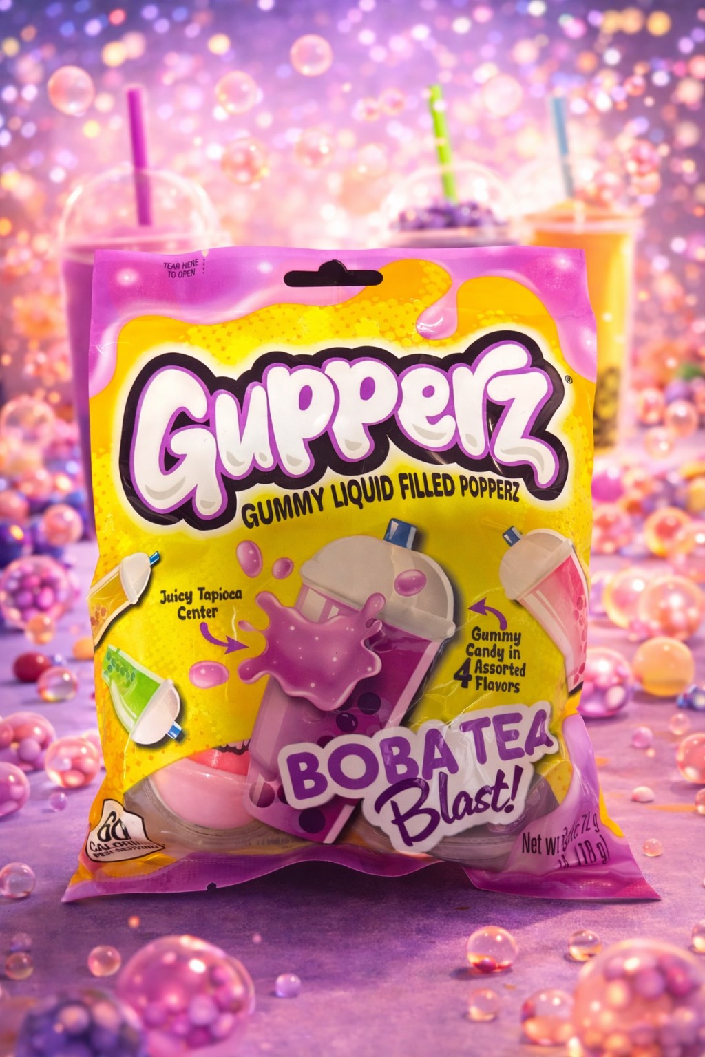 Gupperz Boba Tea Blast! 72 g | Trend-Candy mit flüssiger Füllung
