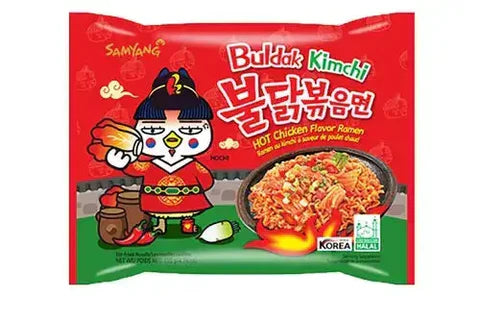 Instant-Nudeln - Buldak Kimchi - Hot Chicken Ramen (gebraten) von SamYang