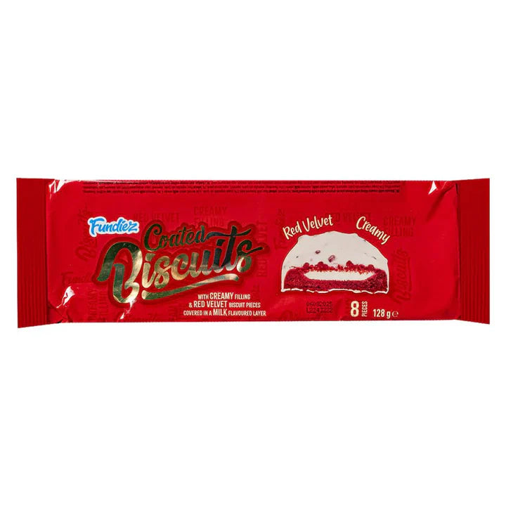 Fundiez Coated Biscuits Red Velvet, 128g