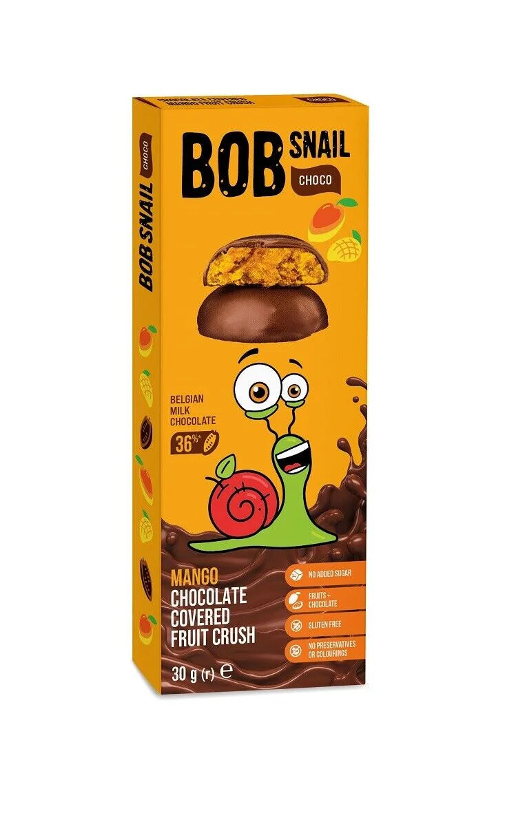 Bob Snail | Mango Fruit Crush Schoko 30g Ohne Zusätzlchen Zucker  Herkunft Niederlande