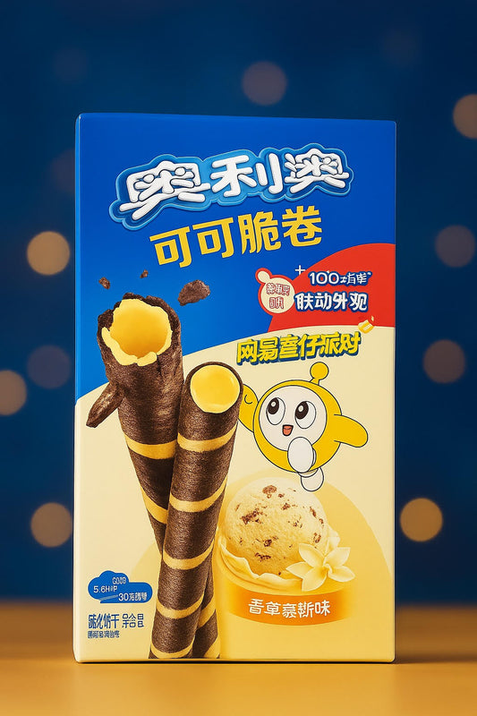 Oreo Kakao Knusperrollen - Vanille 50g china